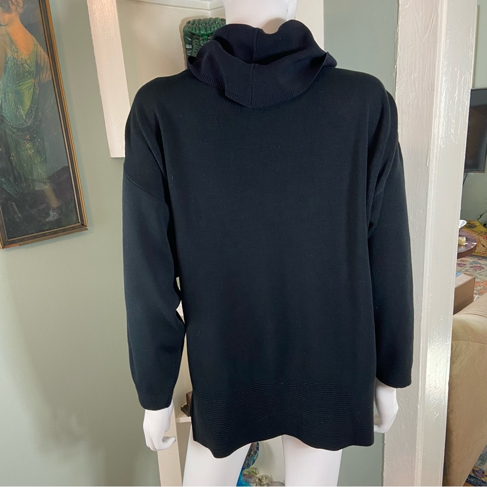 Vintage 80s 90s 1045 Park Black Cowl Neck Sweater turtleneck XLarge XL - Picture 6 of 9